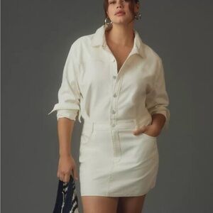 Pilcro Long-Sleeve Denim Micro Mini Shirt Dress Anthropologie Nuuly NWT